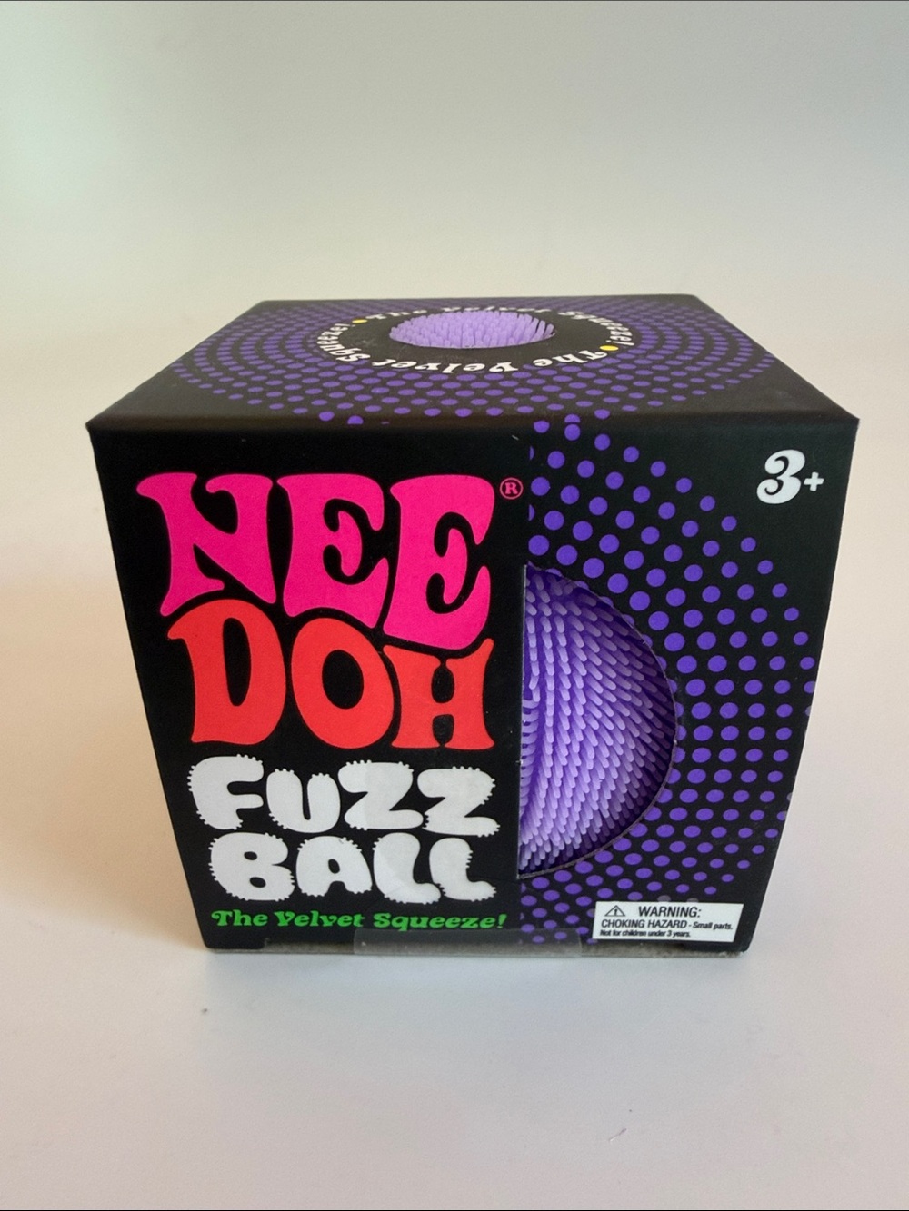 NeeDoh Fuzzball THE VELVET SQUEEZE! Stress Squishy Purple New